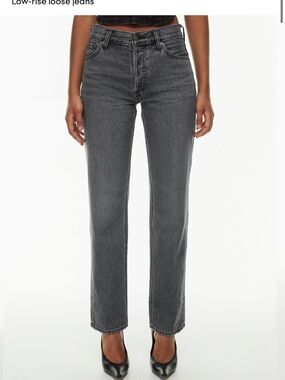 Denim Forum Straight Leg Jeans in Washed Charcoal Gray